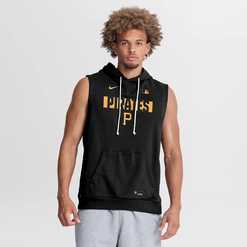 Sweat à capuche sans manches Nike Pittsburgh Pirates Authentic Collection Standard Issue Dri-FIT noir pour homme