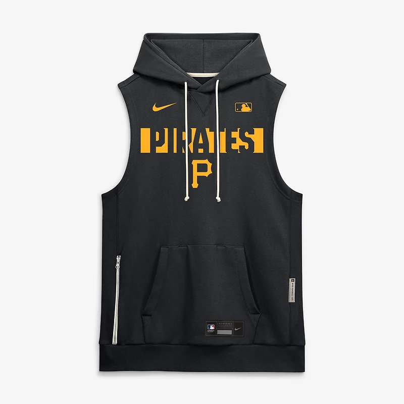 Sweat à capuche sans manches Nike Pittsburgh Pirates Authentic Collection Standard Issue Dri-FIT noir pour homme