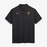 Polo rayé Victory Dri-FIT de la collection authentique des Pirates Pittsburgh, noir, Nike, pour homme