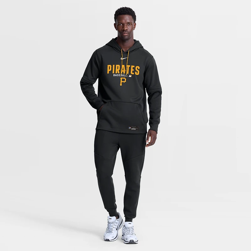 Men's Nike Black Pittsburgh Pirates Authentic Collection Therma-FIT Hoodie