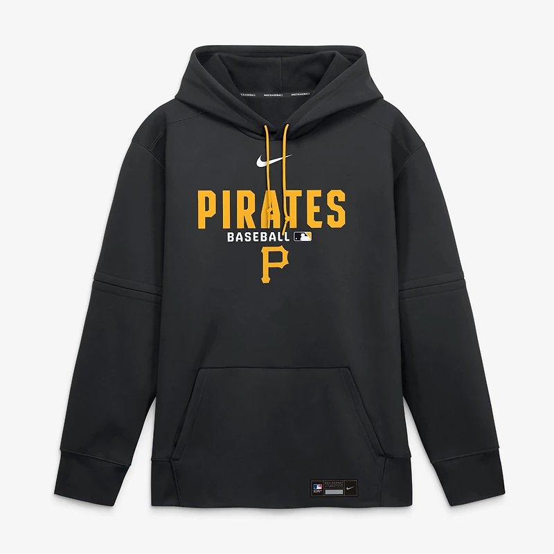 Men's Nike Black Pittsburgh Pirates Authentic Collection Therma-FIT Hoodie