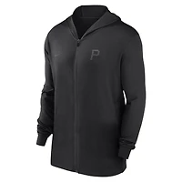 Men's Nike Black Pittsburgh Pirates Authentic Collection Travel Performance Lightweight Full-Zip Hoodie
