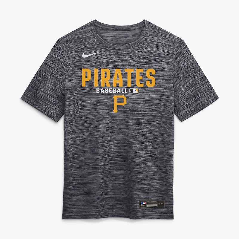 T-shirt Nike Velocity Dri-FIT Authentic Collection pour homme, couleur or, Pittsburgh Pirates