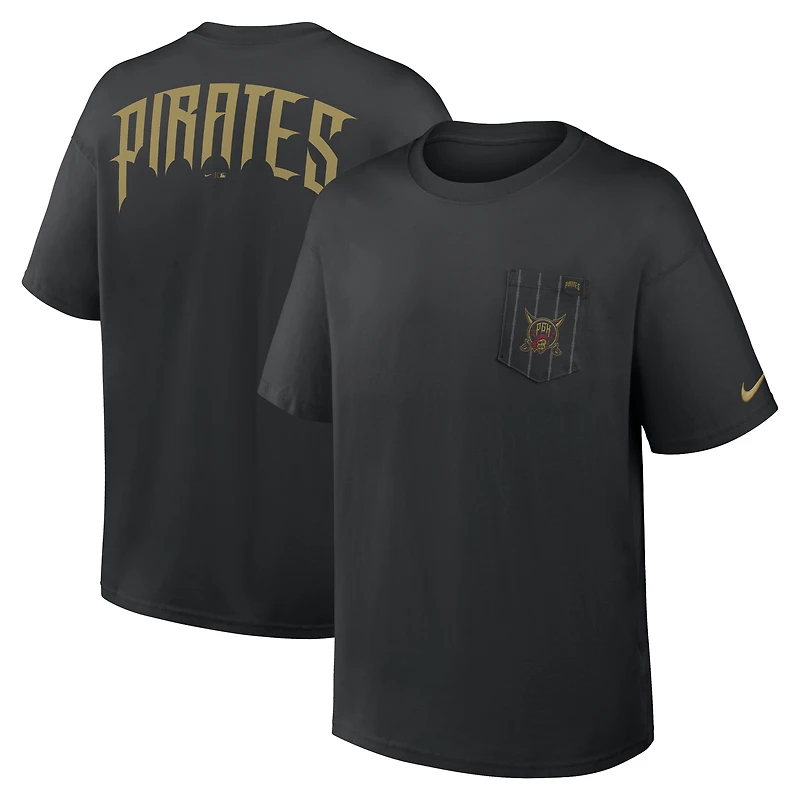 T-shirt à poche Nike Pittsburgh Pirates City Connect Max90 noir pour homme
