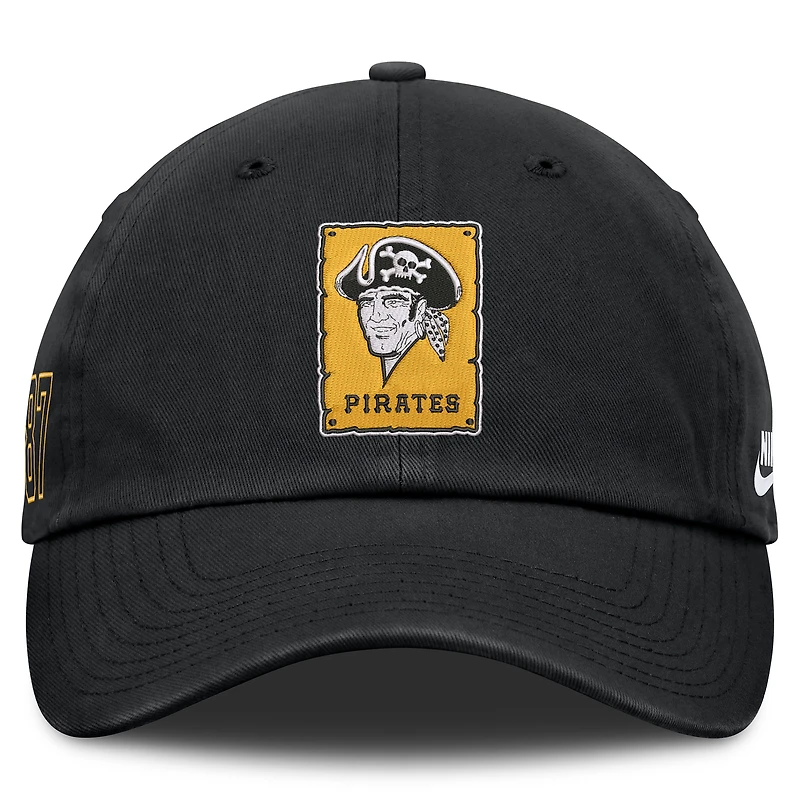 Casquette ajustable Nike noire Pittsburgh Pirates Cooperstown Club pour homme