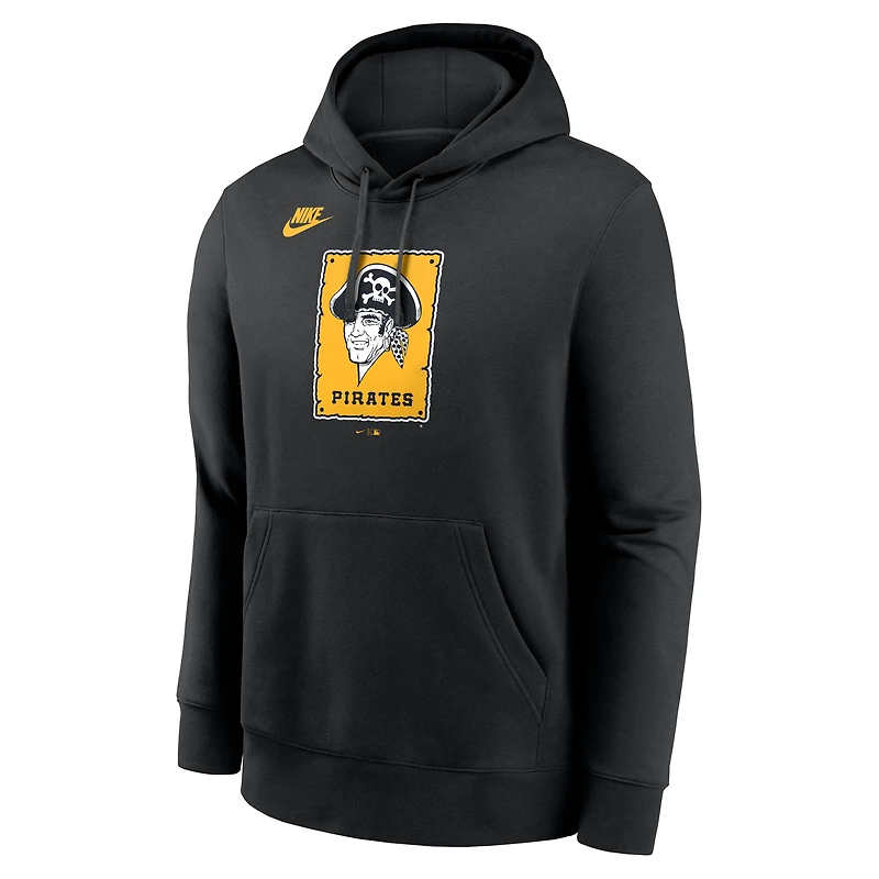 Sweat à capuche Nike noir pour homme avec logo des Pirates de Pittsburgh Cooperstown Collection