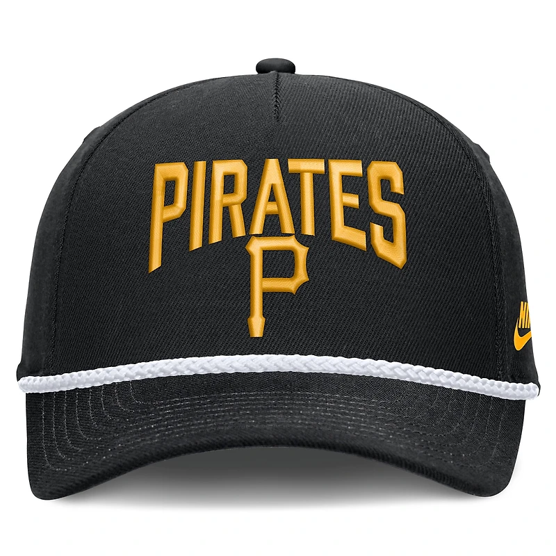 Casquette ajustable Nike noire Pittsburgh Pirates Cooperstown Rise pour homme