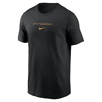 T-shirt Nike noir Pittsburgh Pirates avec grand logo dans le dos pour homme