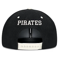 Casquette structurée à fermeture snapback Nike Pittsburgh Pirates Pro en velours côtelé noir pour homme
