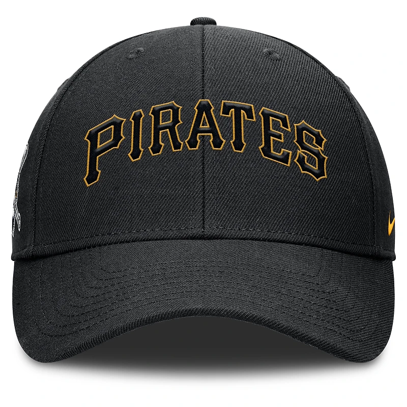 Casquette ajustable Nike noire Pittsburgh Pirates Rise Gaberdine pour homme