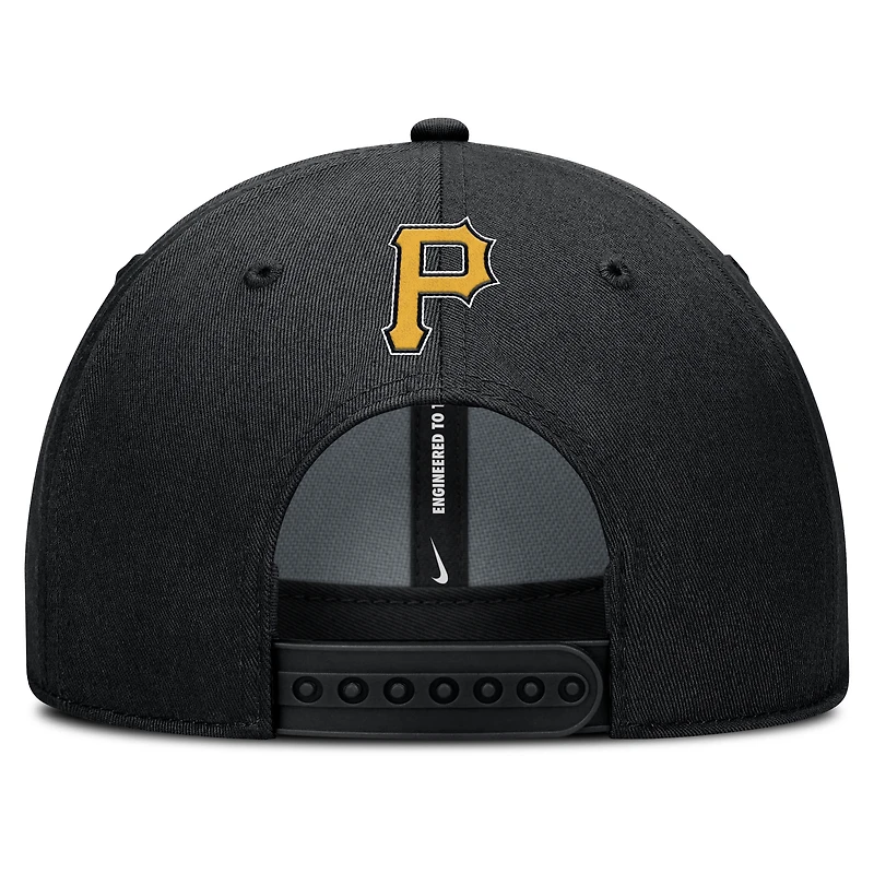 Casquette ajustable Nike noire Pittsburgh Pirates Rise Gaberdine pour homme