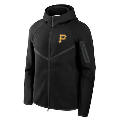 Men's Nike Black Pittsburgh Pirates Tech Fleece Raglan Full-Zip Windrunner Hoodie