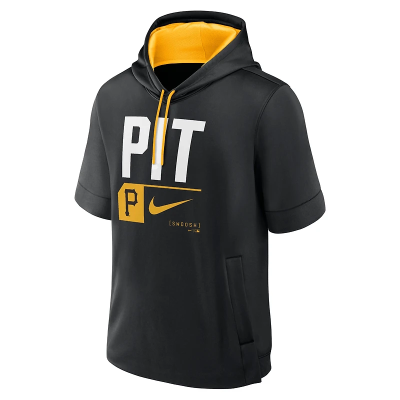 Sweat à capuche manches courtes Nike Black Pittsburgh Pirates Tri-Code Lockup pour homme