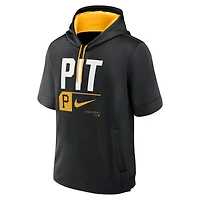 Sweat à capuche manches courtes Nike Black Pittsburgh Pirates Tri-Code Lockup pour homme
