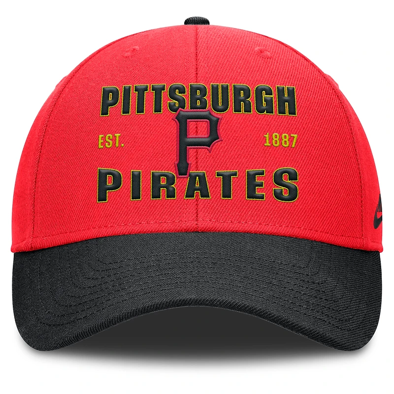 Men's Nike Crimson/Black Pittsburgh Pirates Neon 90s Rise Adjustable Hat