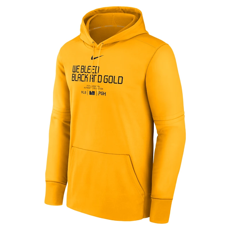 Sweat à capuche Nike Gold Pittsburgh Pirates Authentic Collection City Connect Performance pour homme
