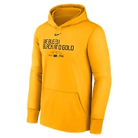 Sweat à capuche Nike Gold Pittsburgh Pirates Authentic Collection City Connect Performance pour homme