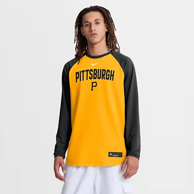 Men's Nike Gold Pittsburgh Pirates Authentic Collection Raglan Dri-FIT Sweatshirt