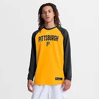 Men's Nike Gold Pittsburgh Pirates Authentic Collection Raglan Dri-FIT Sweatshirt