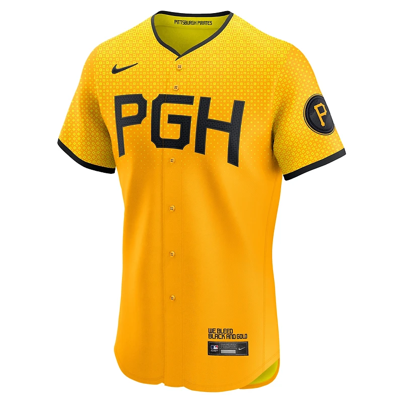 Men's Nike Gold Pittsburgh Pirates City Connect  Elite Jersey