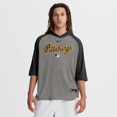 T-shirt à capuche Nike Authentic Collection Flux Dri-FIT gris Pittsburgh Pirates pour homme