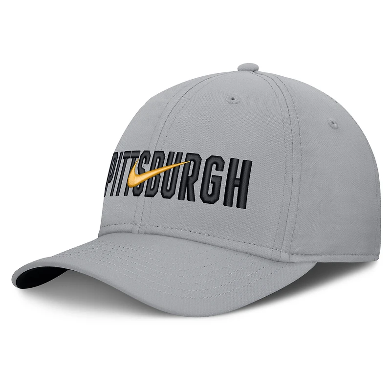Casquette Nike grise Pittsburgh Pirates Primetime Rise Dri-FIT Flex pour homme