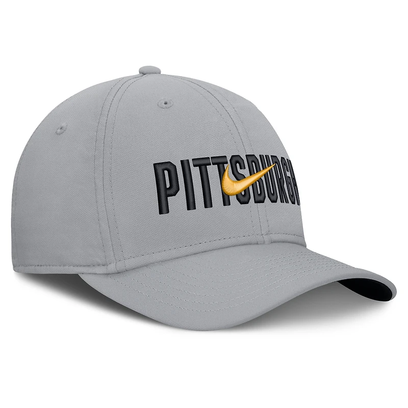 Casquette Nike grise Pittsburgh Pirates Primetime Rise Dri-FIT Flex pour homme