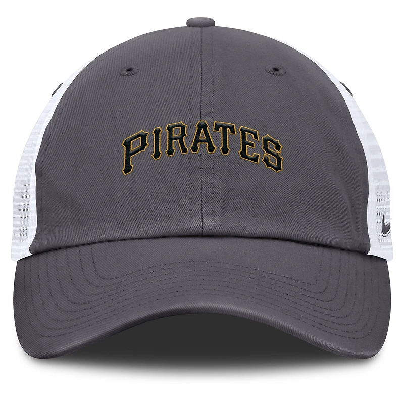 Casquette de camionneur ajustable Nike grise Pittsburgh Pirates Wordmark Club pour homme