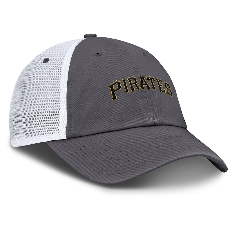 Men's Nike Gray Pittsburgh Pirates Wordmark Club Adjustable Trucker Hat