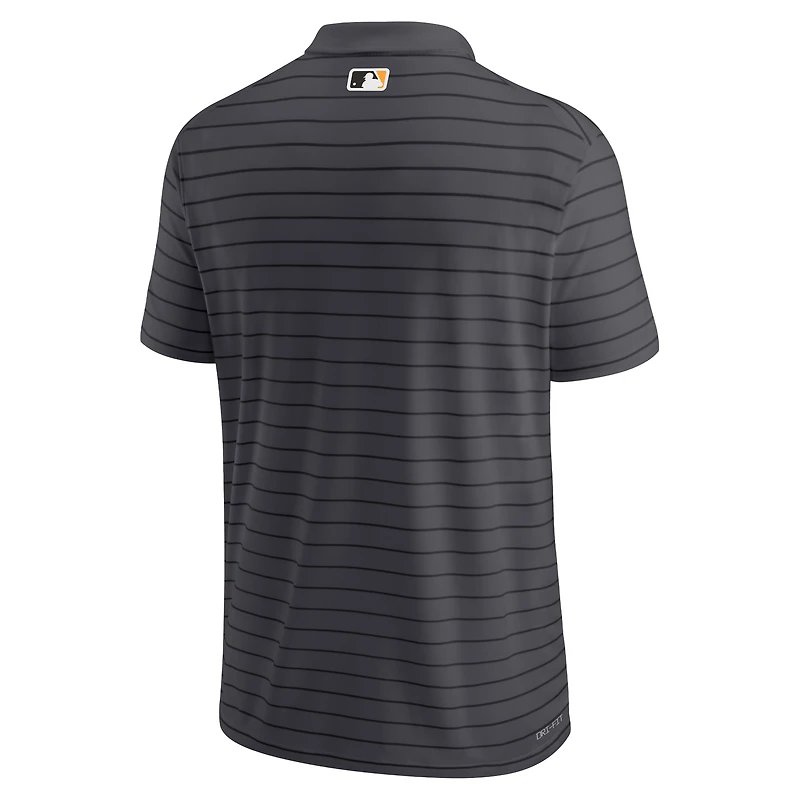 Men's Nike Heather Charcoal Pittsburgh Pirates Authentic Collection Victory Striped Performance Polo