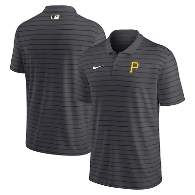 Polo de performance à rayures Victory Nike Heather Charcoal Pittsburgh Pirates Authentic Collection pour homme