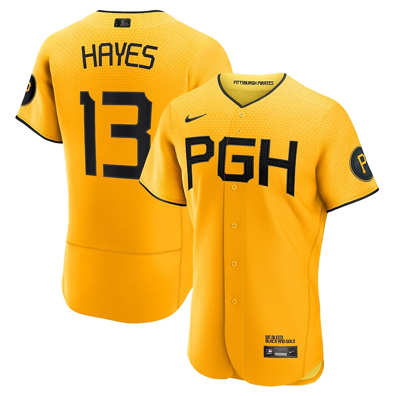 Men's Nike Ke'Bryan Hayes Gold Pittsburgh Pirates City Connect Authentic Player Jersey