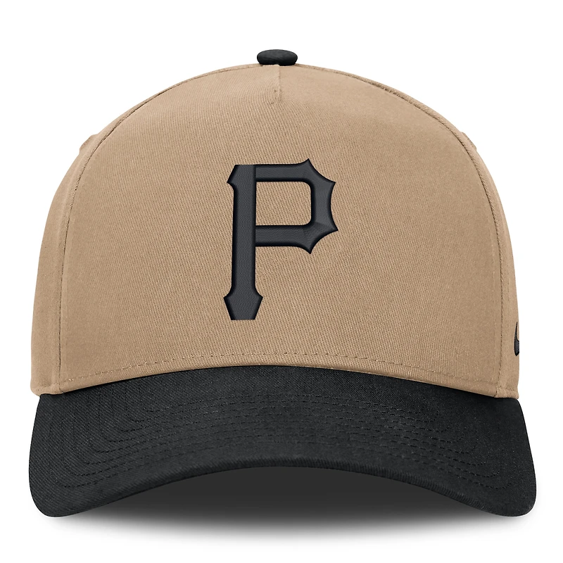 Casquette ajustable Nike Pittsburgh Pirates Rise A-Frame kaki/noir pour homme
