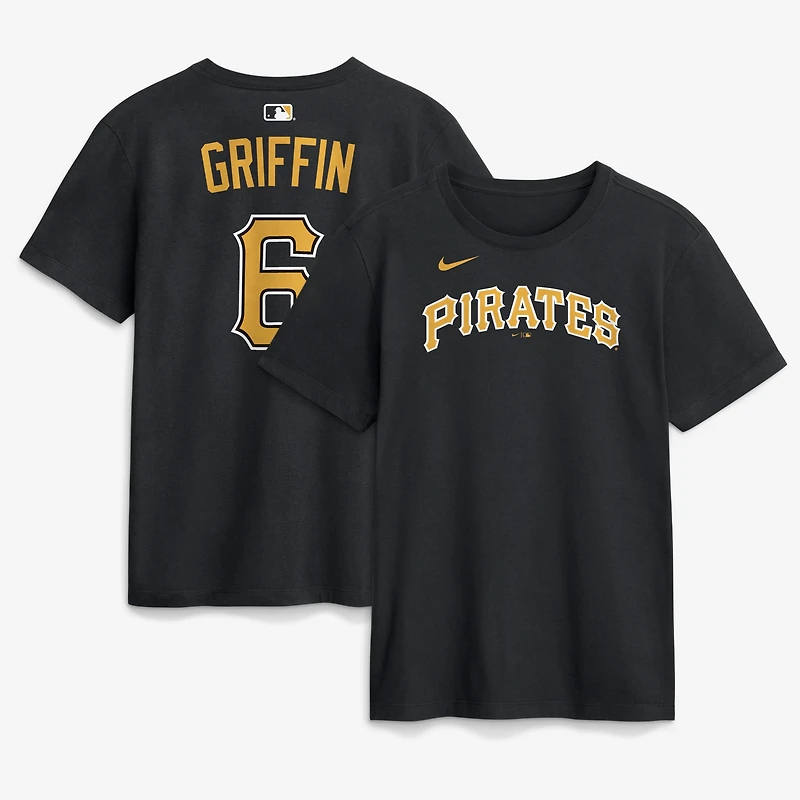 Men's Nike Konnor Griffin Black Pittsburgh Pirates Name & Number T-Shirt