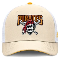 Men's Nike  Natural Pittsburgh Pirates Cooperstown Collection Dri-FIT Rise Trucker Adjustable Hat