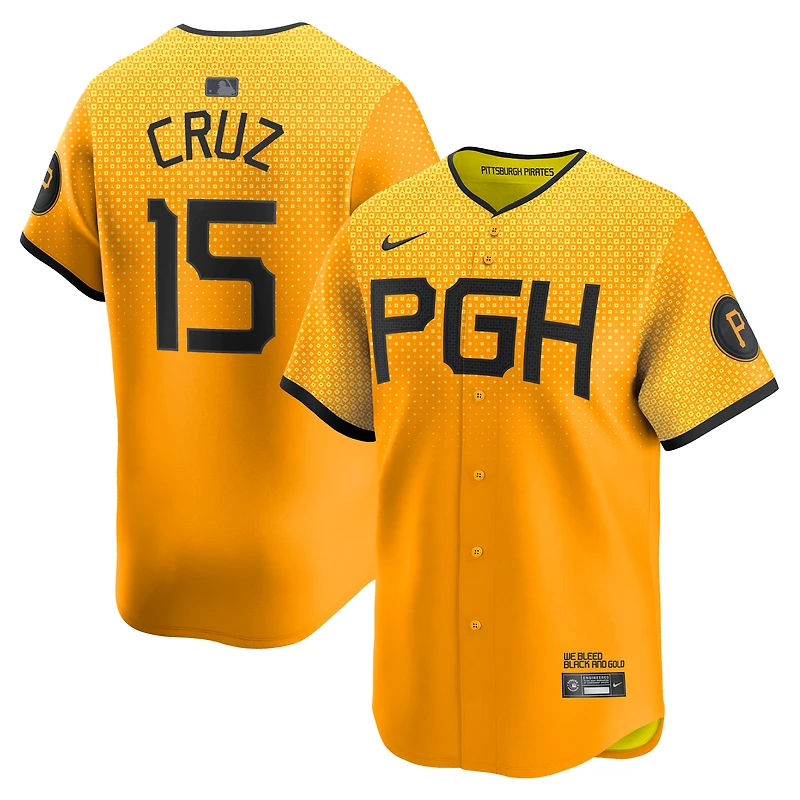 Men's Nike Oneil Cruz Gold Pittsburgh Pirates City Connect Limited Jersey