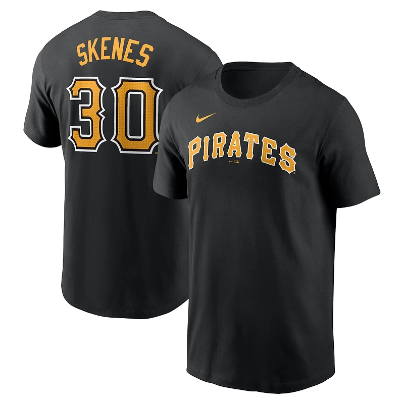 T-shirt Nike Paul Skenes pour hommes, noir, Pittsburgh Pirates Fuse, nom et numéro