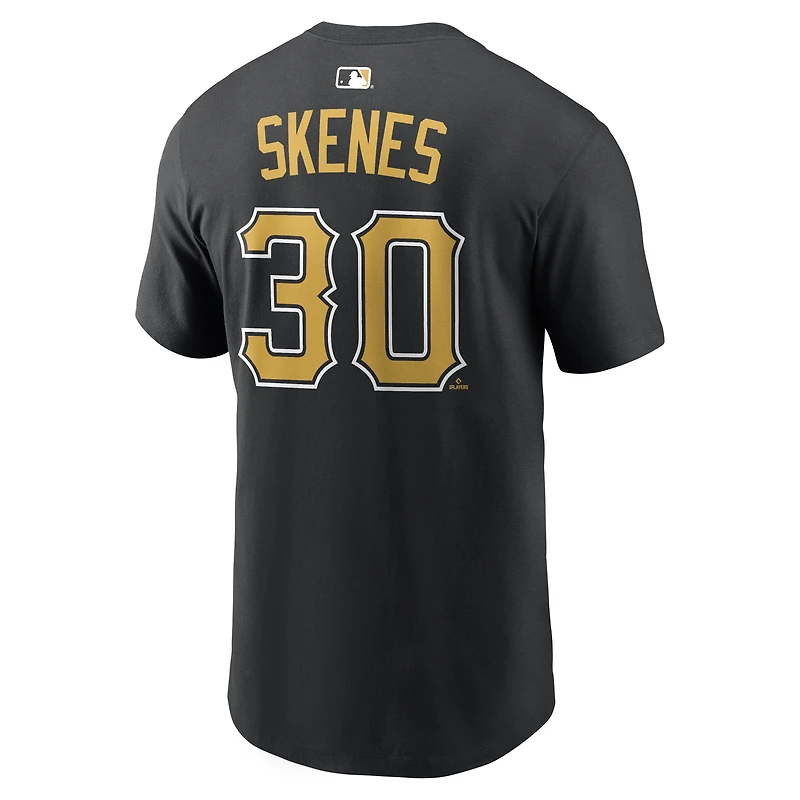 Men's Nike Paul Skenes Black Pittsburgh Pirates Home Name & Number T-Shirt