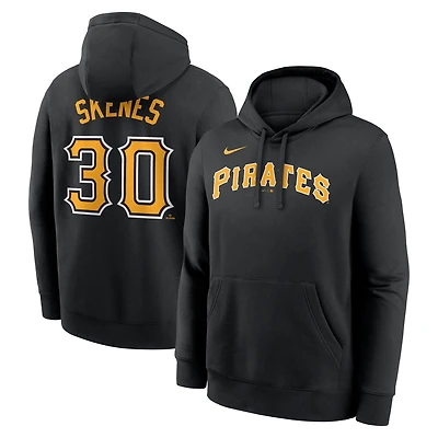 Sweat à capuche Nike Paul Skenes noir pour homme, avec nom et numéro de joueur des Pirates Pittsburgh