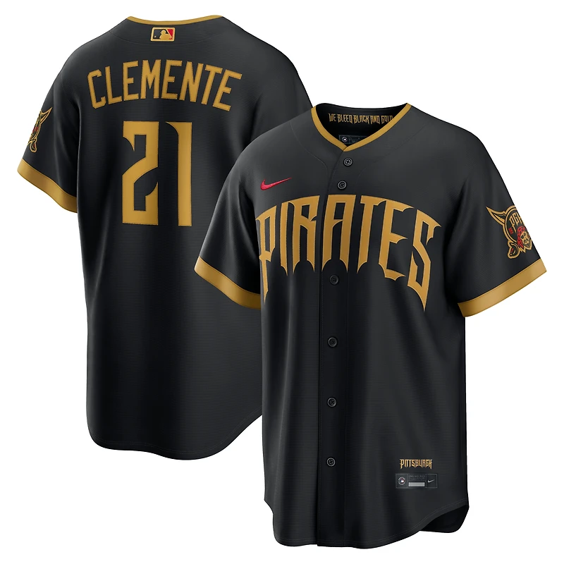 Men's Nike Roberto Clemente Black Pittsburgh Pirates 2026 City Connect Stadium Jersey