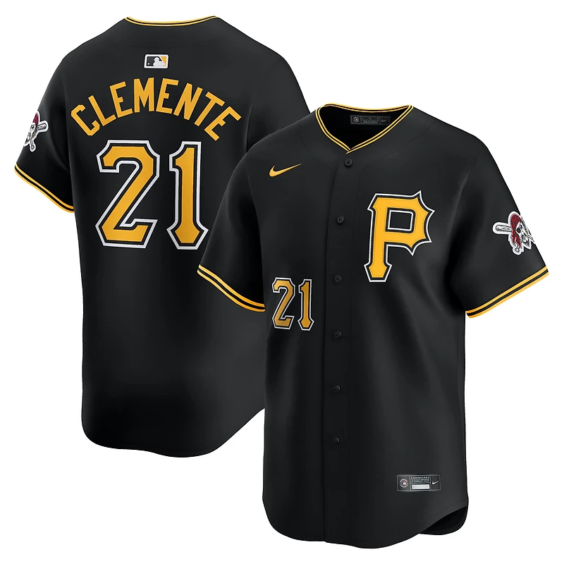 Men's Nike Roberto Clemente Black Pittsburgh Pirates Alternate Limited Jersey