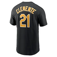 T-shirt Nike Roberto Clemente pour hommes, noir, Pittsburgh Pirates Fuse, nom et numéro