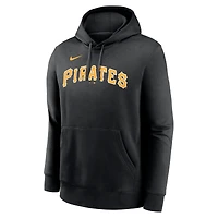 Sweat à capuche Nike Roberto Clemente pour hommes, noir, Pittsburgh Pirates, nom et numéro du club