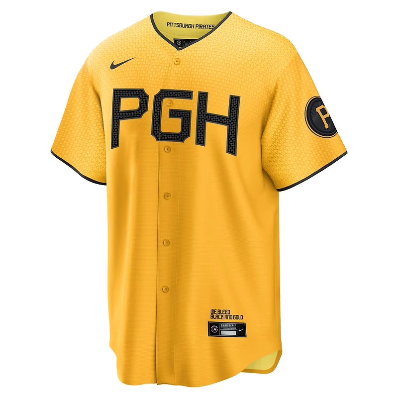 Maillot de joueur réplique Nike Roberto Clemente doré Pittsburgh Pirates City Connect pour homme