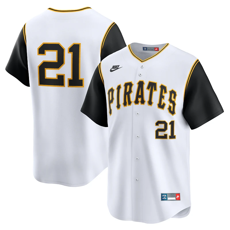 Maillot Nike Roberto Clemente blanc pour homme des Pirates de Pittsburgh, collection limitée Cooperstown