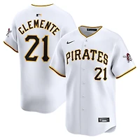 Maillot de joueur Nike Roberto Clemente Pittsburgh Pirates Home Limited blanc pour homme