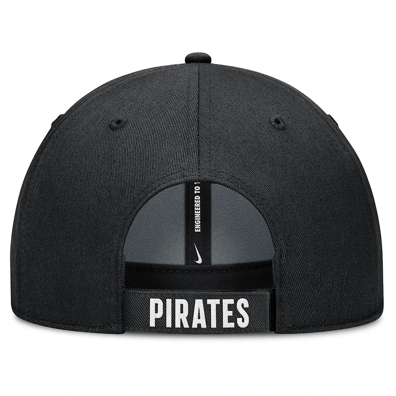 Men's Nike White/Black Pittsburgh Pirates Club Performance Adjustable Hat