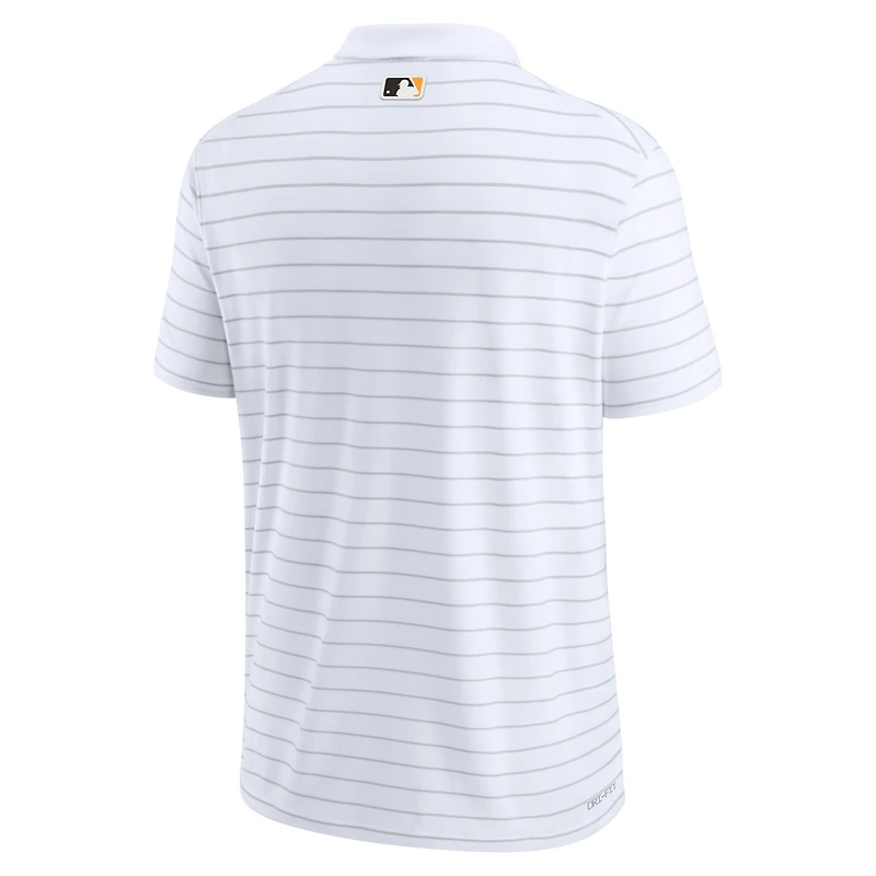 Men's Nike White Pittsburgh Pirates Authentic Collection Victory Striped Performance Polo