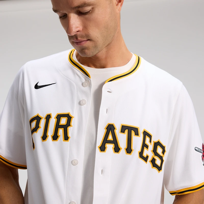 Maillot Nike blanc à domicile des Pirates de Pittsburgh pour homme