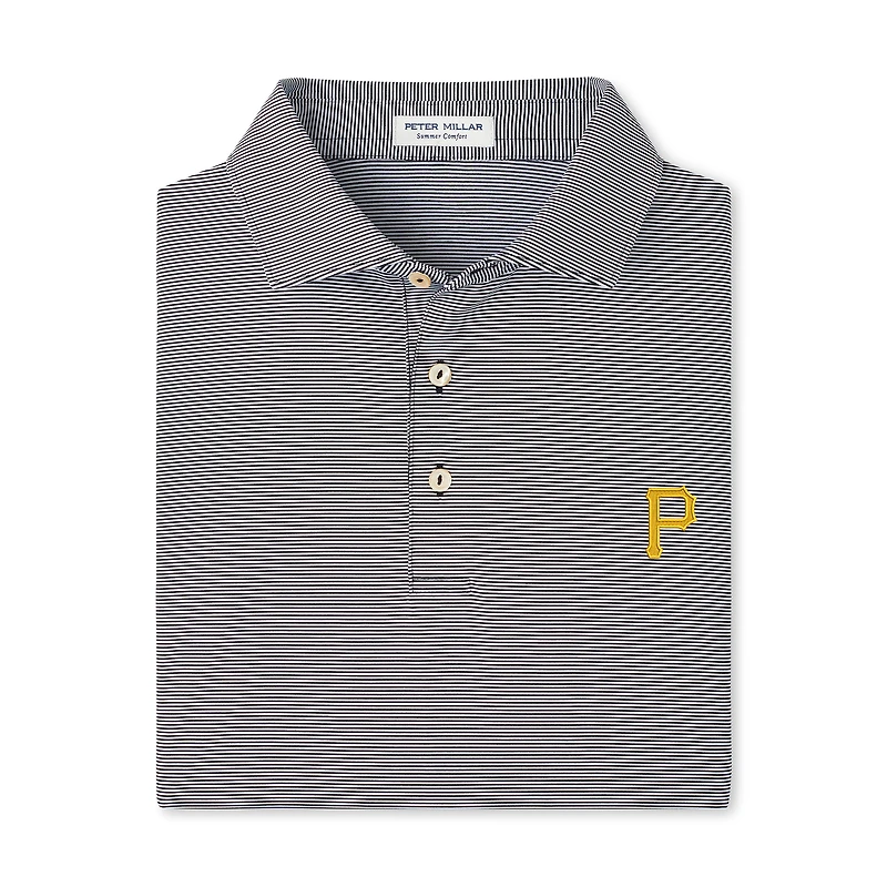 Men's Peter Millar Black Pittsburgh Pirates Jubilee Stripe Stretch Jersey Polo